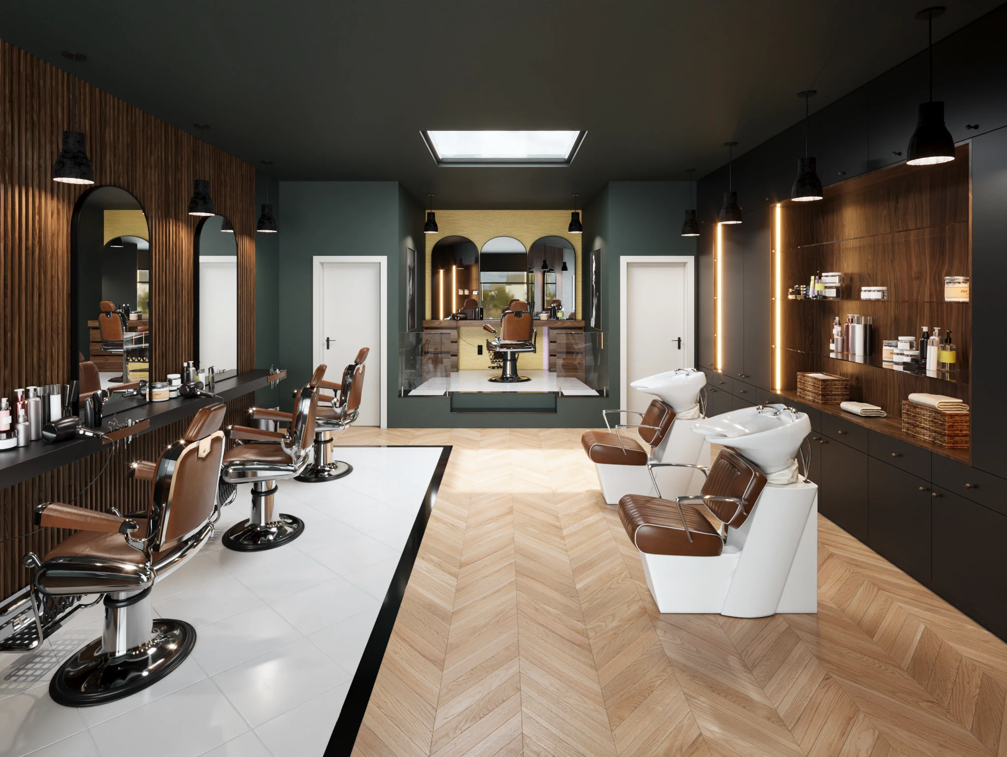 Modern living room with neutral tones and stylish seating