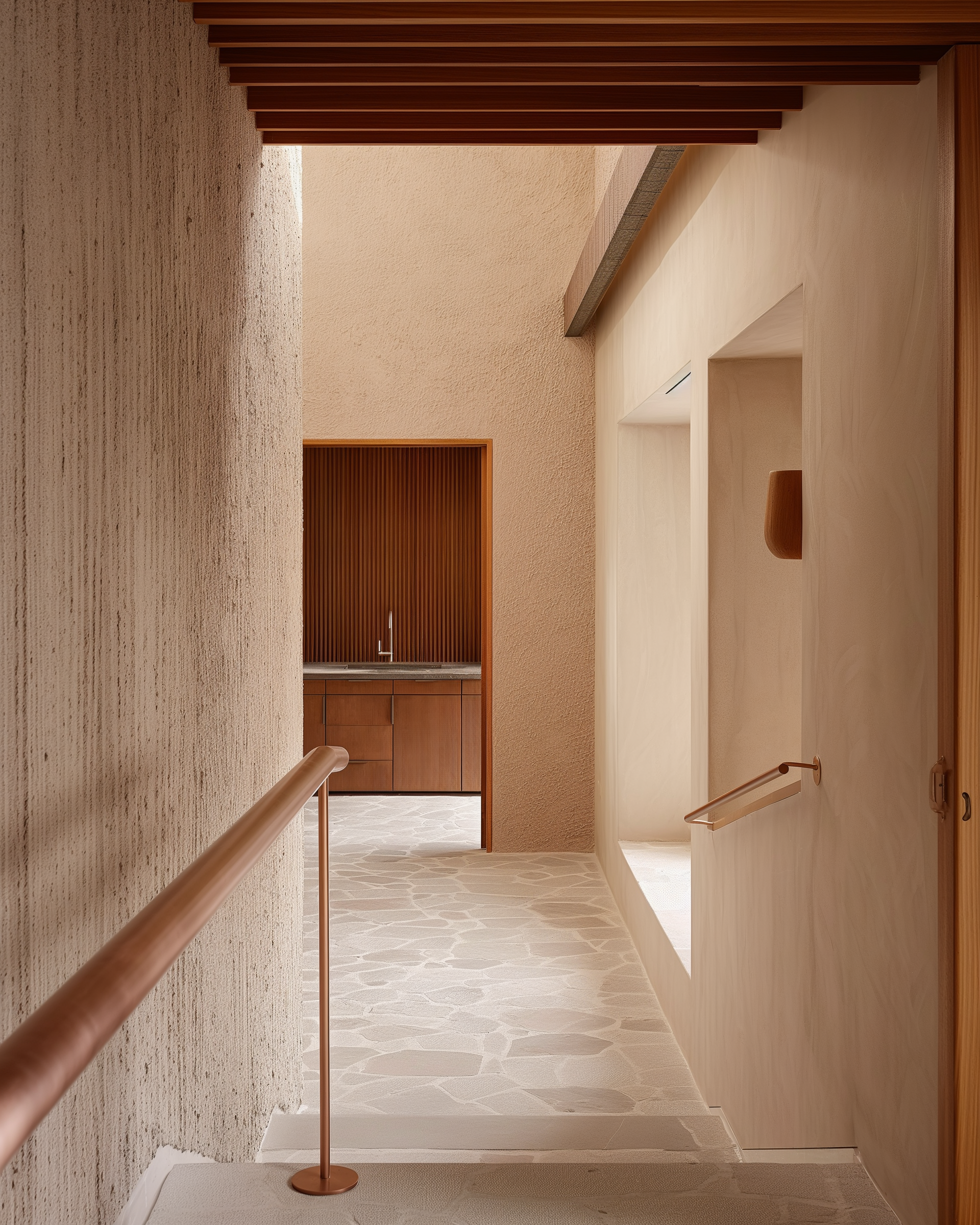 Minimal hallway with soft natural light